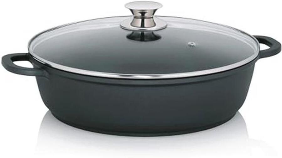 Gegoten Aluminium Serveerpan met Antiaanbaklaag 5L Ø32 cm Geschikt voor Inductie