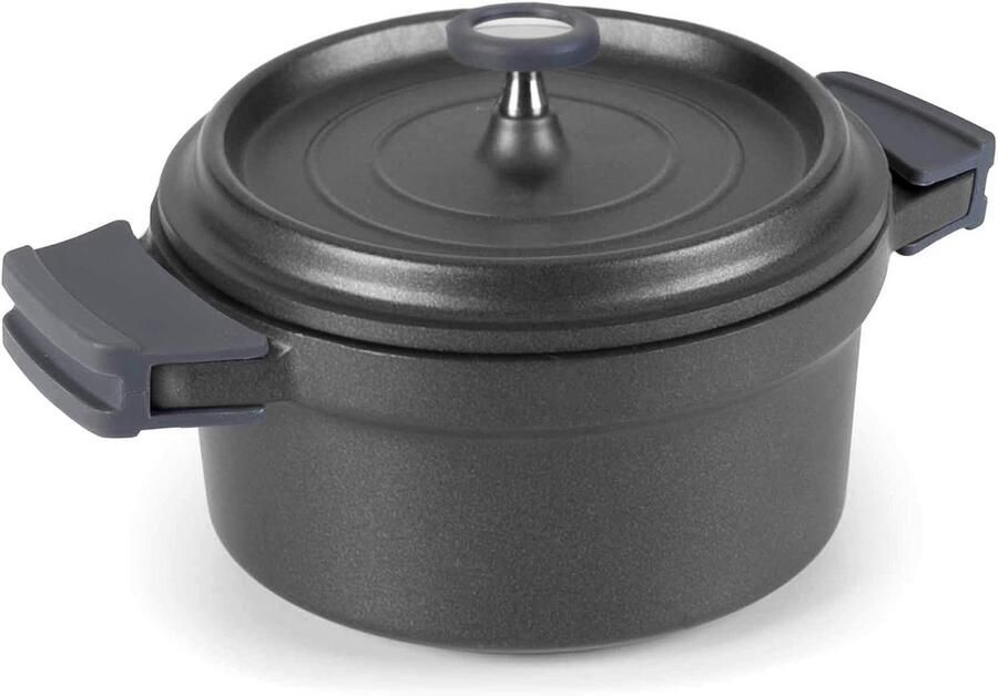 Gegoten aluminium steelpan zwart diameter 28 cm