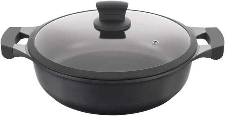 Gegoten Aluminium Stoofpan 26 cm Anti-aanbaklaag 3 Lagen Inductie Geschikt voor Alle Kookplaten