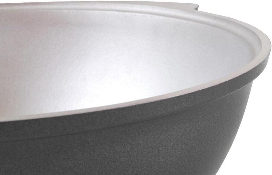 Gegoten Aluminium Wok Stoofpan Kookpan Buiten Koken Decoratieve Buitencoating 45 Liter Inhoud Zwart
