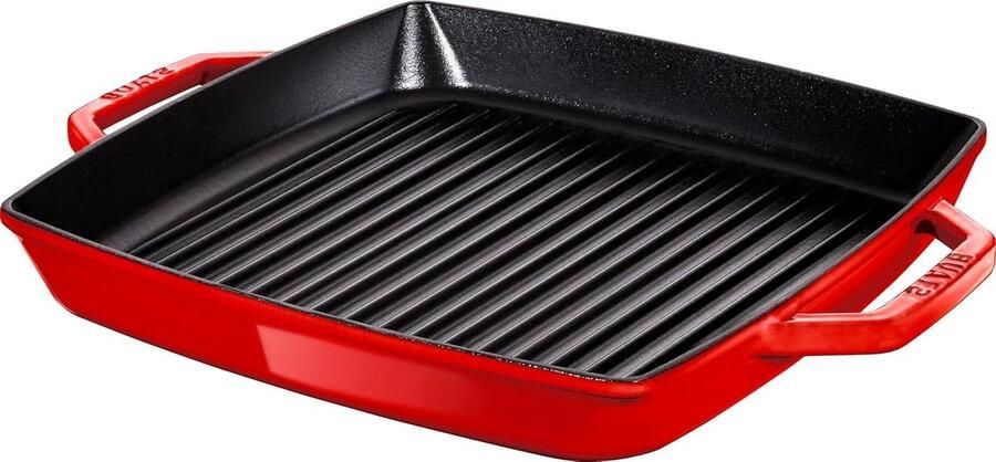 Gegoten Bakplaat Grill Pan Steak Grillen Gladde Bodem 28 cm Kersenrood