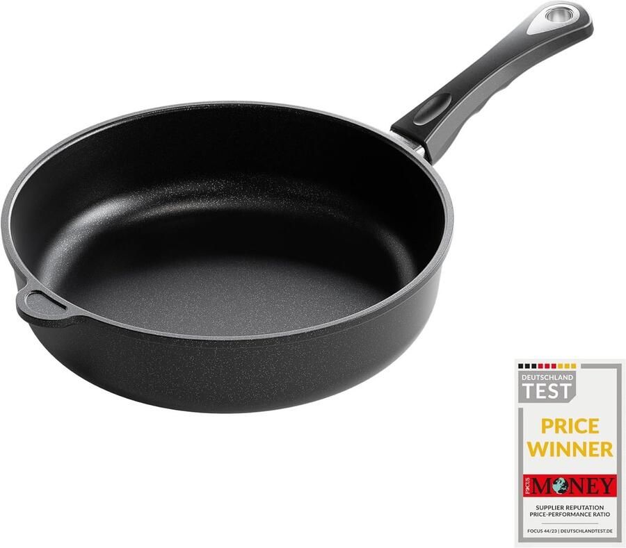 Gegoten Braadpan Koekenpan Aluminium Vetarm Bakken Gelijkmatige Warmteverdeling 28 cm Diameter Zwart