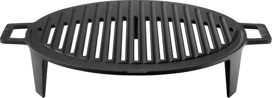 Gegoten Grillpan Barbecue Pan Vlees Bakken Non-Stick Oppervlak 37cm Rond Zwart