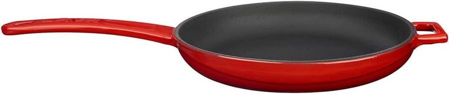 Gegoten Grillpan Koekenpan Gezellig Koken Drielaags Emaille 20 cm Rood