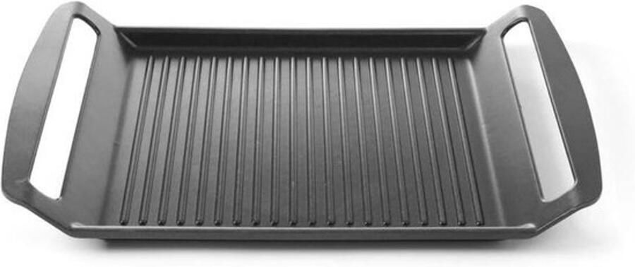 Grillplaat van aluminium Bakplaat en koekenpan Koken op inductie Antiaanbaklaag 39x26 cm Grijs
