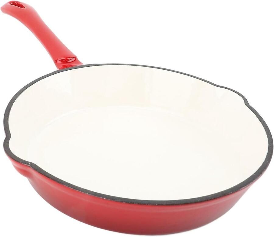 Gegoten IJzeren Koekenpan Emaille Koken en Bakken Gelijkmatige Warmteverdeling 20 cm Zwart