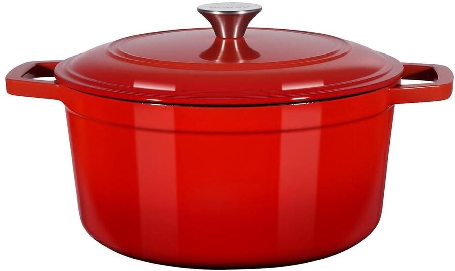 Gegoten IJzeren Pan Stoofpan Braadpan Brood Bakken Gegoten IJzer 5.68 liter Rood