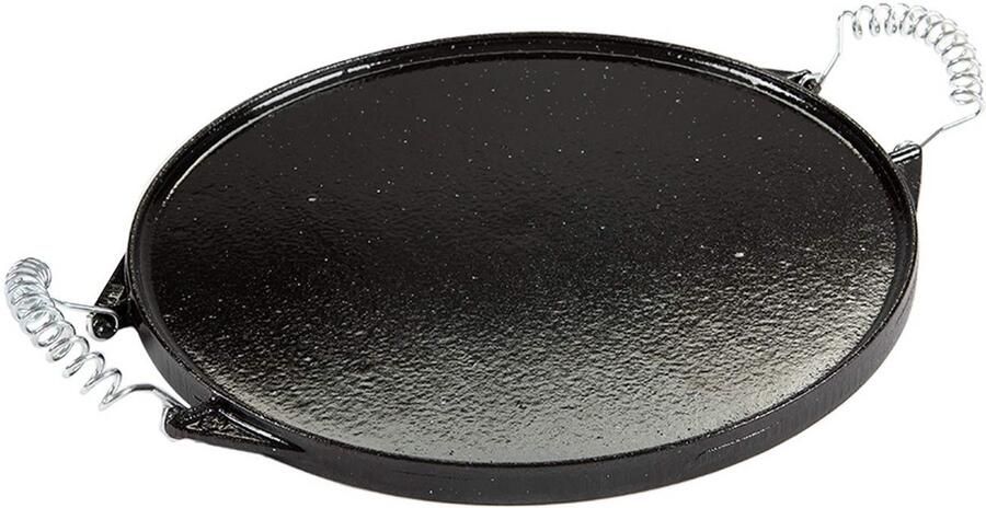 Gegoten Ijzeren Plaat Dubbelzijdige Pan Buiten Koken Gladde Grill Kant 52 cm Diameter Zwart
