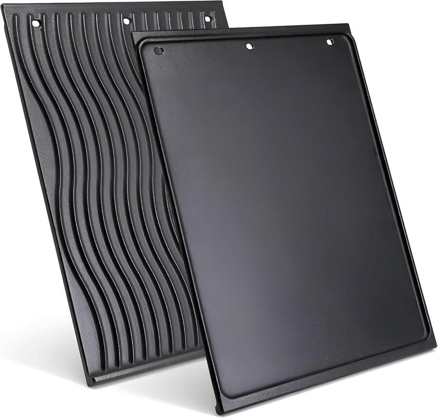 Gegoten IJzeren Plaat Omkeerbare Grill BBQ Accessoire Dubbelzijdig Bruikbaar 45x34.5 cm Zwart