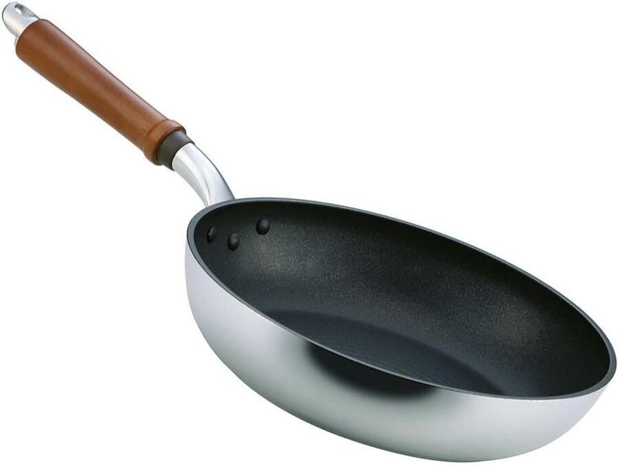 Gegoten Koekenpan Aluminium Dagelijks Koken Teflon Platinum Coating 26cm Diameter Zilver