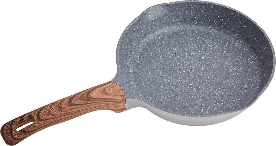 Gegoten Koekenpan Aluminium Gelijkmatig Koken Quantanium Antiaanbaklaag 24 cm Zwart