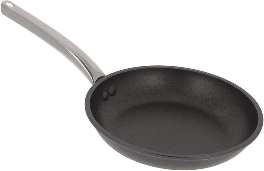 Gegoten Koekenpan Inductie Pan Dagelijks Koken Snelle Warmteverdeling 28 cm Zwart