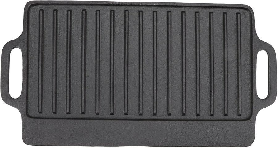Gegoten Plaat Grillplaat Bakplaat Buiten Koken Uniforme Verwarming 40x20 cm Zwart