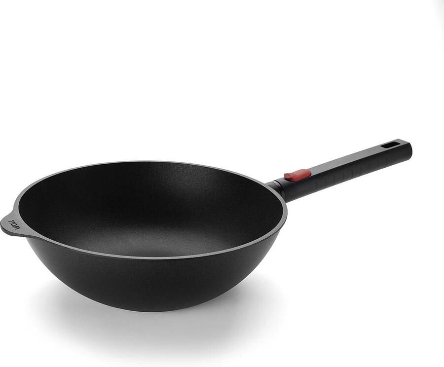 Gegoten Wok Roerbakpan Lekker Koken Diamond XR Coating 28 cm Zwart