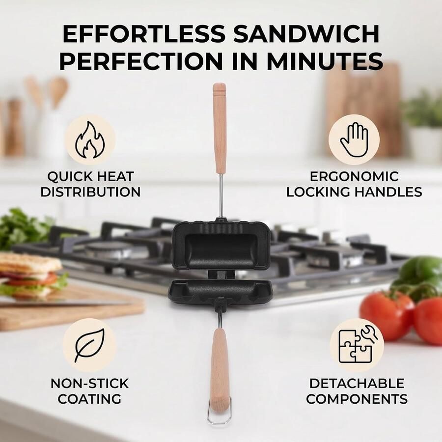 Gegrilde Kaasmaker Panini Maker Tosti IJzer Snelle Snacks Maken Dubbelzijdig Non Stick