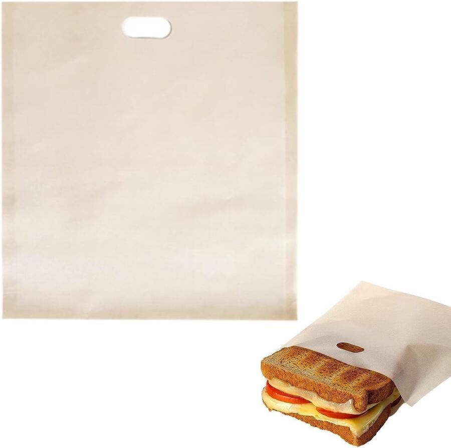 Gegrilde Kaaszakjes Herbruikbare Toastzakken Snel Tosti's Maken Antiaanbaklaag 16x16.5 cm