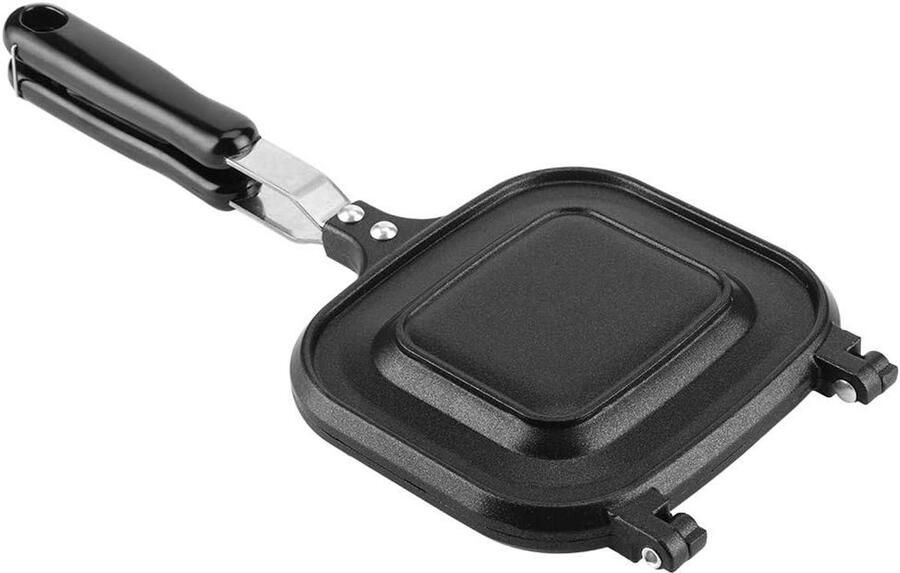 Gegrilde Pan Sandwich Pan Panini's Maken Dubbelzijdig Anti-aanbak 365x16x35cm Zwart