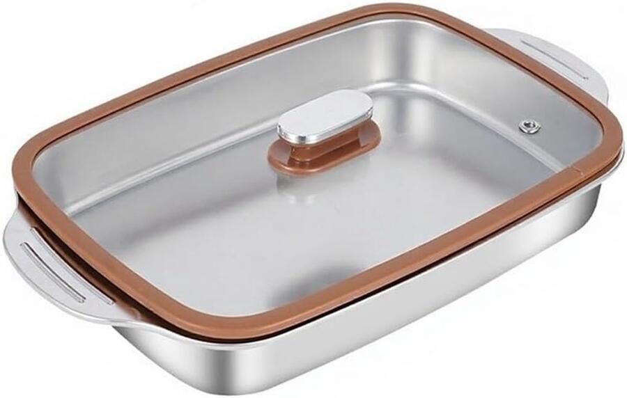 Gegrilde Visbord Bakplaat Rechthoekig Buiten Koken Roestvrij Staal 45 cm Zilver
