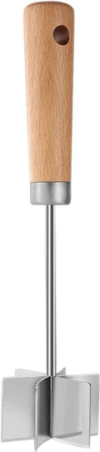Gehakt Hakker Groentehakker RVS Maaltijd Bereiding Houten Handgreep 27x6.5 cm