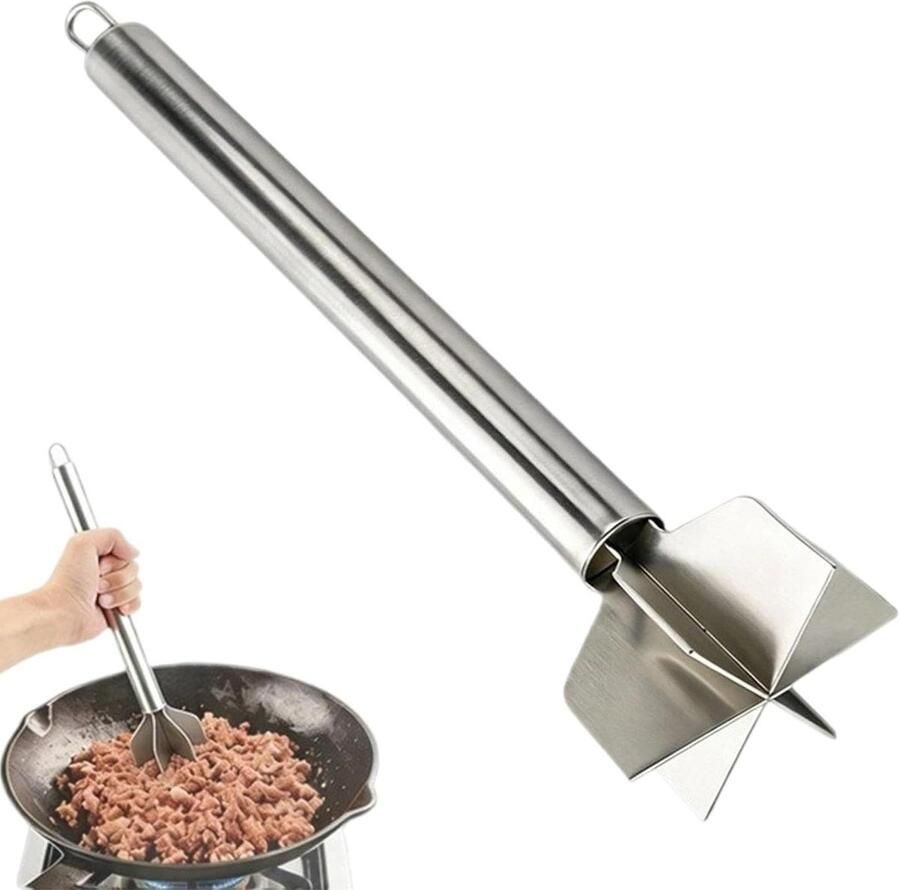 Gehakt Hakker Keuken Gadget Eten Bereiden Zes Bladen Ontwerp 28 cm Zilver