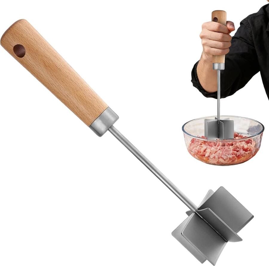 Gehakt Hakker Groentehakker Vleesstamper Maaltijdbereiding Roestvrij Staal 28 x 75 x 75 cm Zilver
