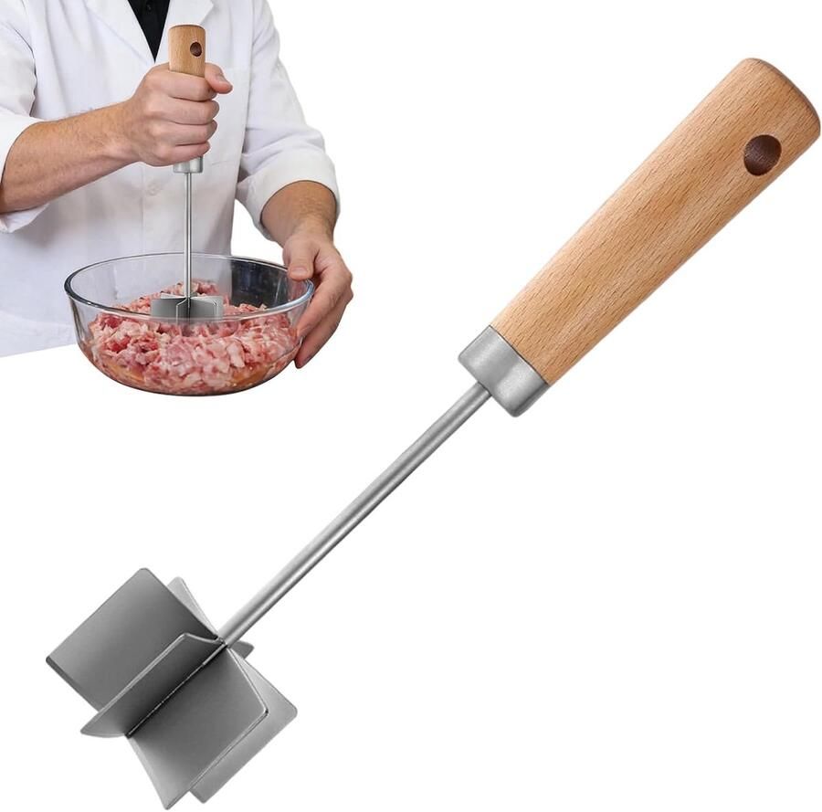 Gehakt Hakker Vleesverwerker Groentehakker Hamburgers Maken Zes Roestvrij Stalen Messen 27 cm Zilver