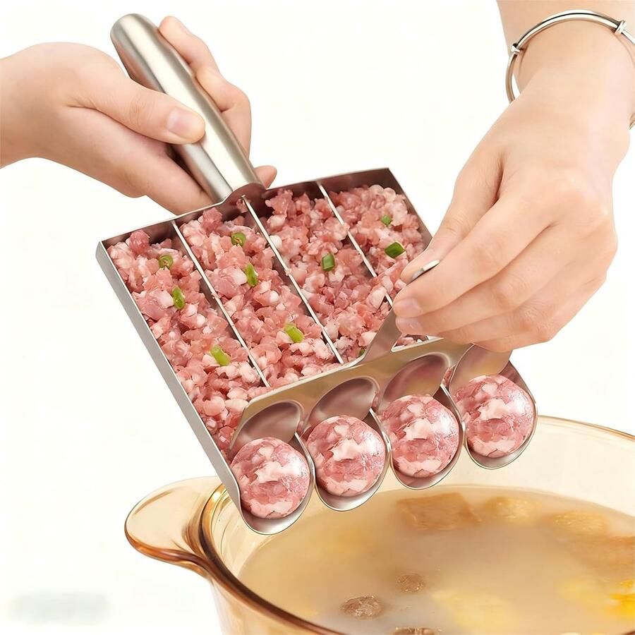 Gehaktbal Maker Keuken Tool Eenvoudig Ballen Maken 4 Holte Ontwerp Metaal