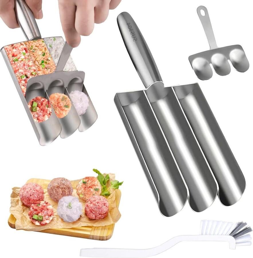Gehaktbal Maker Keuken Tool Snel Koken 3-in-1 Ontwerp 1 Pond Capaciteit Zilver