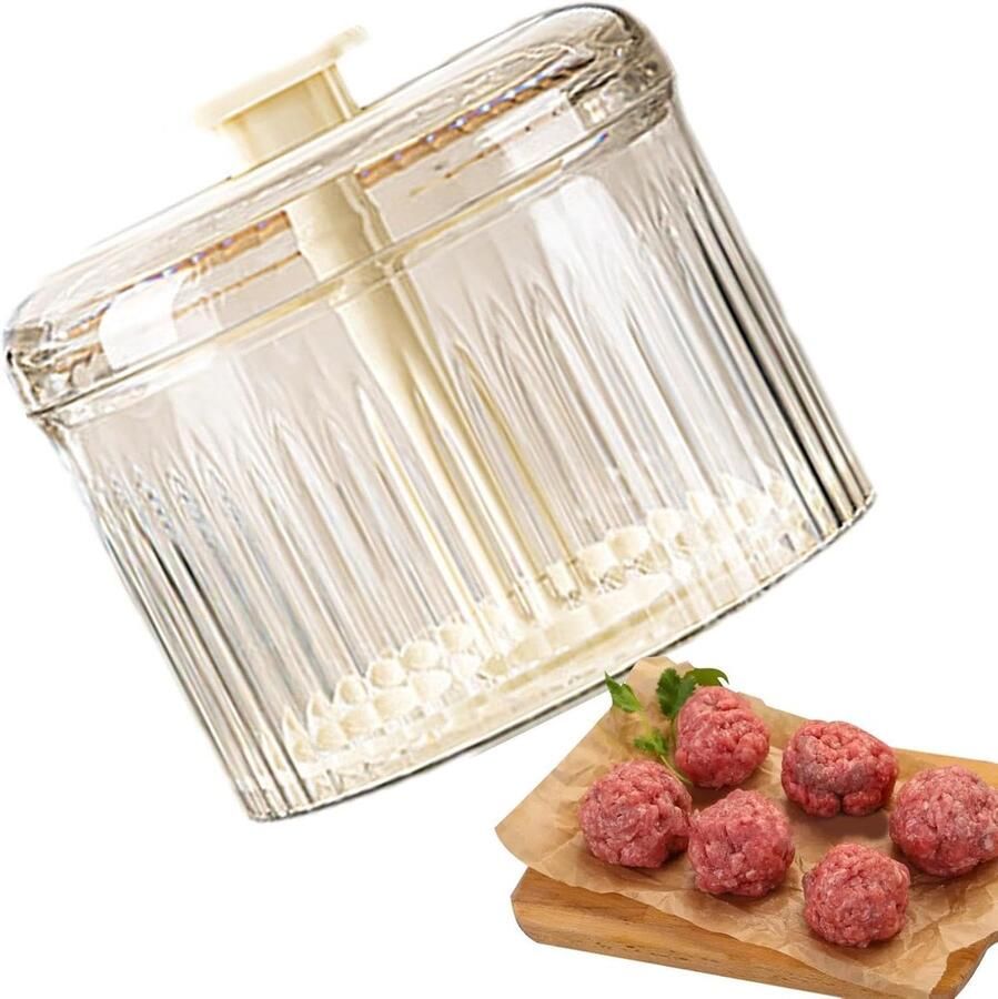Gehaktbal Maker Vleesbal Vorm Snel Koken Maakt 5 tegelijk 12.5 x 11 cm Wit