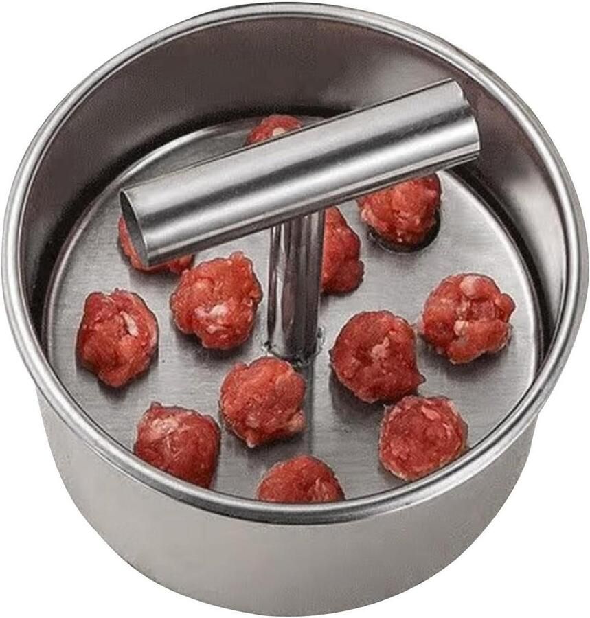 Gehaktbal Maker Vleesbal Vormer Snel Koken Roestvrij Staal 12 Gaten Zilverkleurig