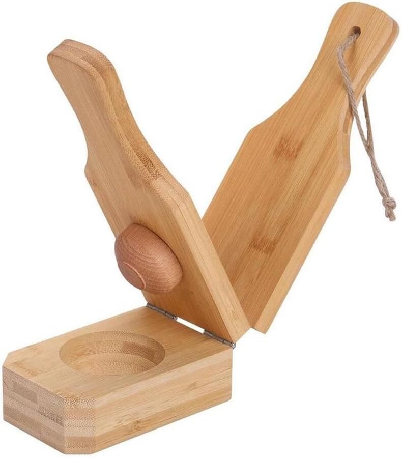 Gehaktbal Maker Vleespers Schimmel Keuken Tool Houten Materiaal 17 x 8.5 cm Bruin
