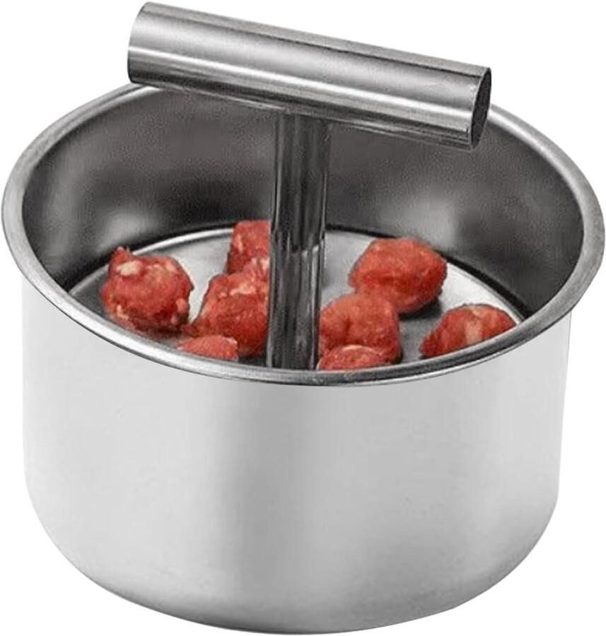 Gehaktballetjespers Gehaktbalmachine Thuis koken Roestvrij staal 12 gaten Zilver