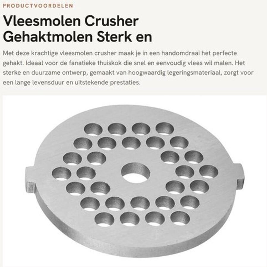 Gehaktmolen Sterk en Scherp Vleesmolen Legering 5 7mm Gat Veilig en Duurzaam Eenvoudig te Reinigen