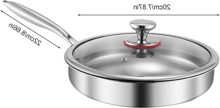 Gehamerde Koekenpan Antiaanbak Kookgerei Dagelijks Koken Afneembaar Handvat 20 cm Zwart