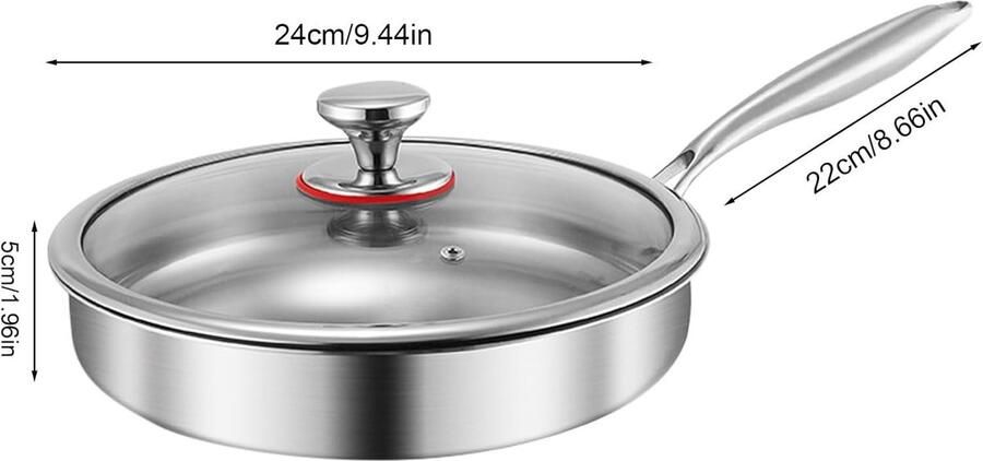 Gehamerde Koekenpan Titanium pan Dagelijks koken Afneembaar handvat 20 cm Grijs