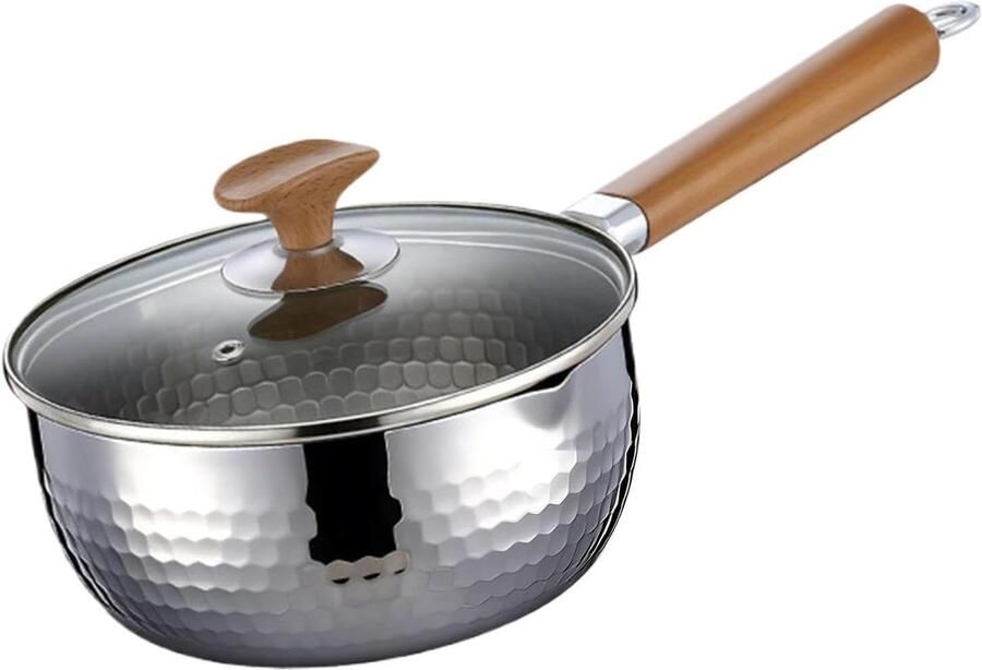 Gehamerde pan Kookpot anti-aanbak Gezond koken thuis Puurtitanium constructie 16 of 18 cm Meerkleurig