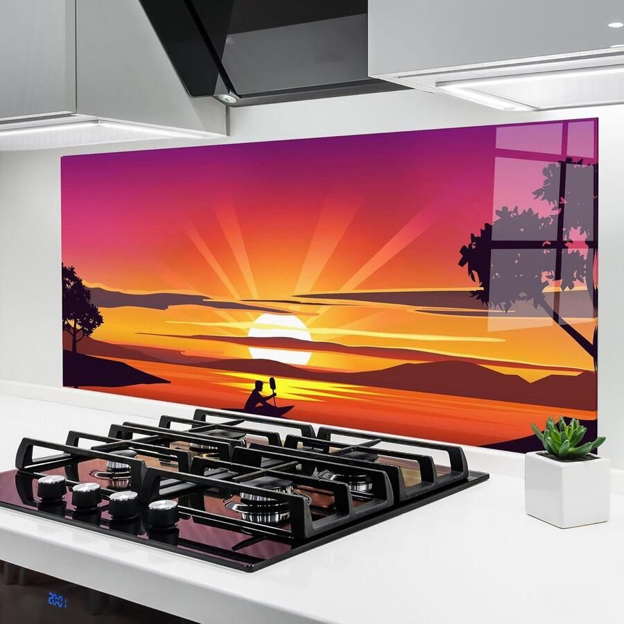 Gehard Glas Achterwand Keuken 60x150 cm Hittebestendige Spatlap voor Fornuis