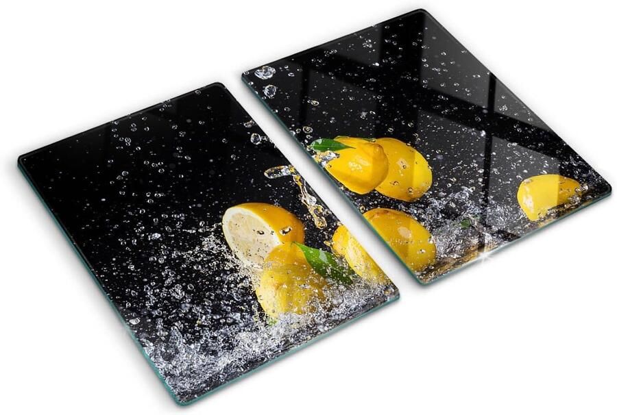 Gehard Glas Plak Deksel voor Elektrische of Inductie Kookplaat 2x40x52cm Hittebestendige Achterwand