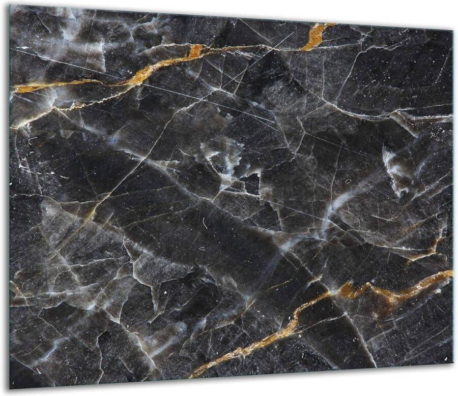 Gehard glazen beschermplaat 60 x 52 cm voor kookplaten en als snijplank zwart marmer