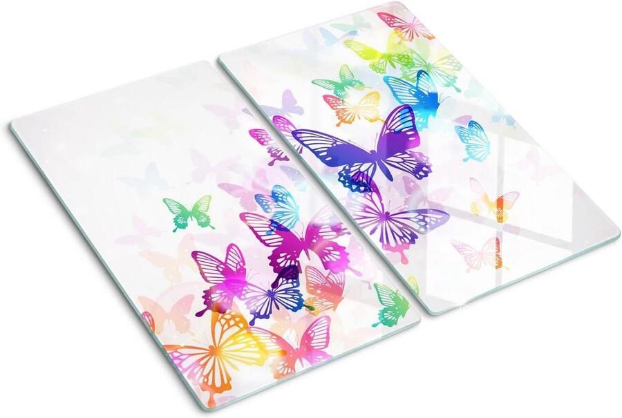 Gehard Glazen Snijplank & Kookplaat Beschermer Antislip Keuken Achterwand 2x30x52cm