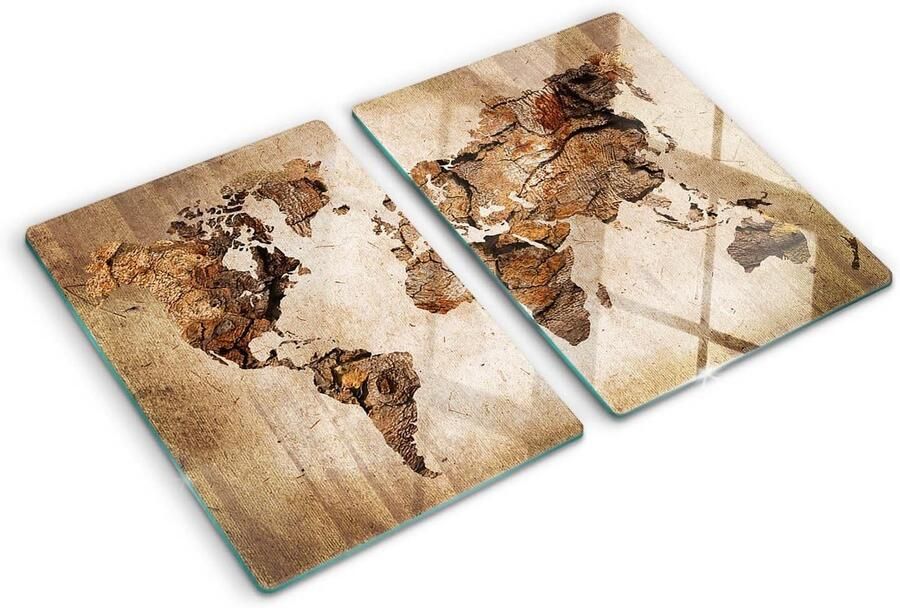 Geharde Glazen Snijplank voor Kookplaat en Achterwand 2x40x52cm