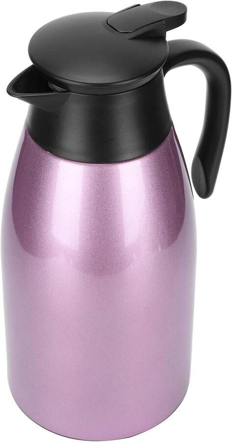 Geïsoleerde Koffiekan Thermoskan Waterkoker Dranken Warm Houden Lekvrije Draaibare Deksel 2 Liter Paars