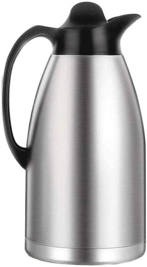 Geïsoleerde Kolf Thermoskan Waterkoker Lang Warm Houden Verzilverde Glasvoering 3 Liter Capaciteit Zilver