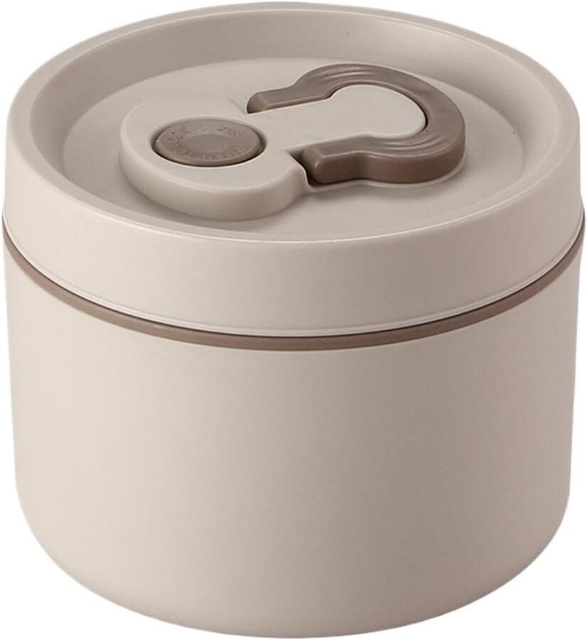 Geïsoleerde Lunchbox Voedselcontainer Warm Maaltijden Warm Houden Lekvrij Ontwerp 650 ml Beige