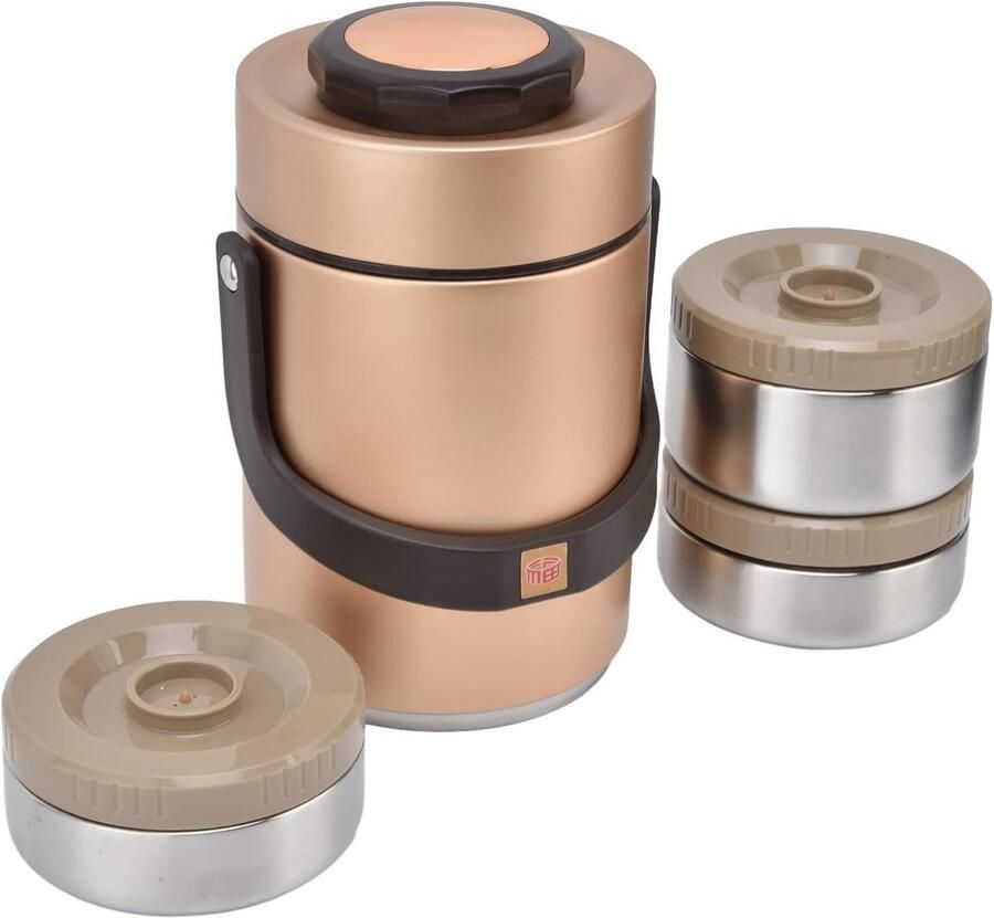 Geïsoleerde Lunchpot Dubbele Wand Warme Maaltijden Roestvrij Staal 2000 ml