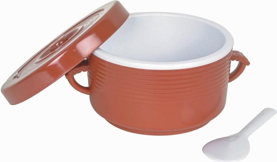 Geïsoleerde Rijstcontainer Voedselbewaring Kom Warm Serveren Duurzaam Corrosiebestendig 1100 Milliliter Rood