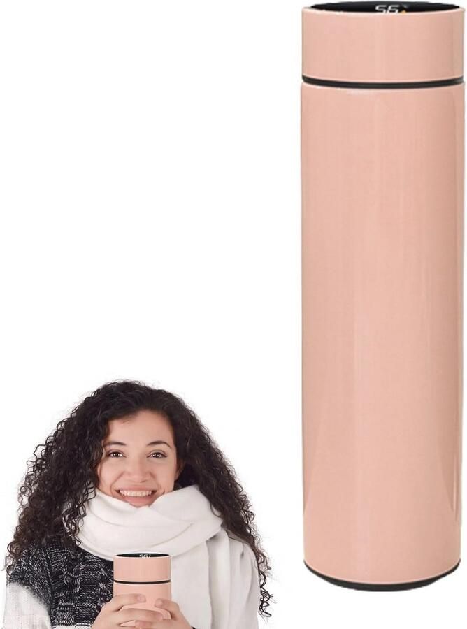Geïsoleerde roestvrijstalen drinkfles met touchscreen temperatuurweergave 500 ml thermosfles voor onderweg