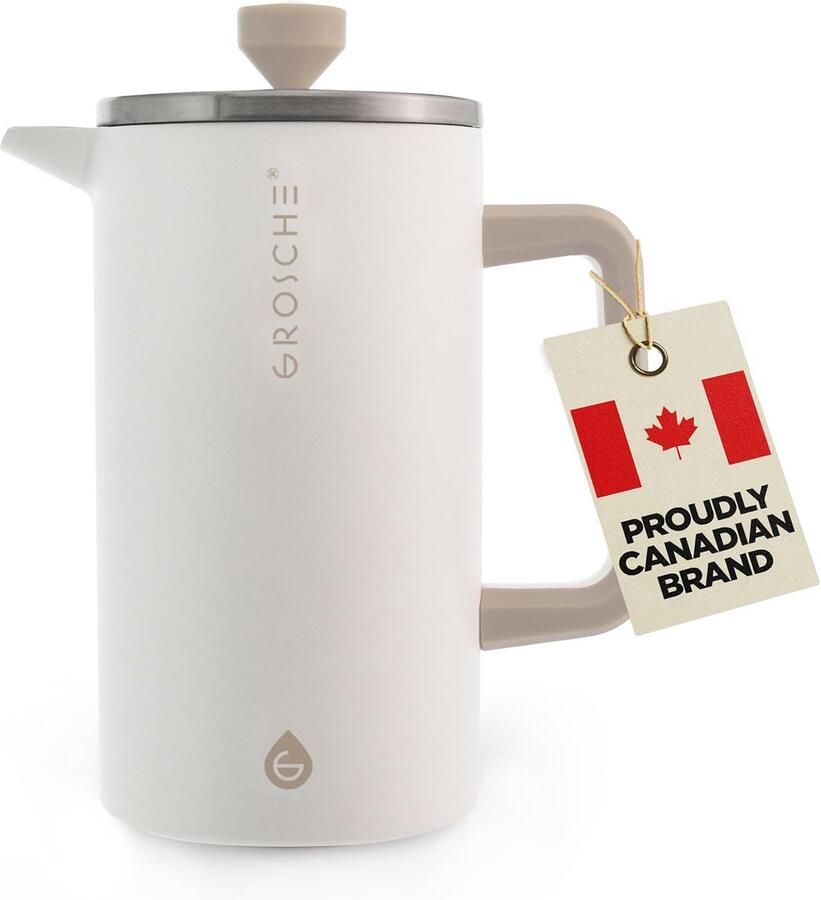 Geïsoleerde RVS French Press Koffiezetapparaat Dubbelwandig 8 Kop