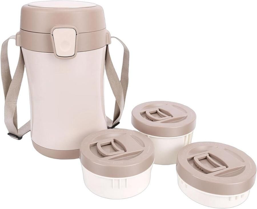 Geïsoleerde Voedselcontainer Vacuüm Lunchbox Maaltijden Warm Houden Grote Inhoud Inclusief Bakjes