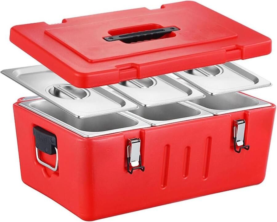 Geïsoleerde Voedseldrager Warmhoudbox Catering en Transport Drielaagse Thermische Isolatie 25 Liter Meerkleurig